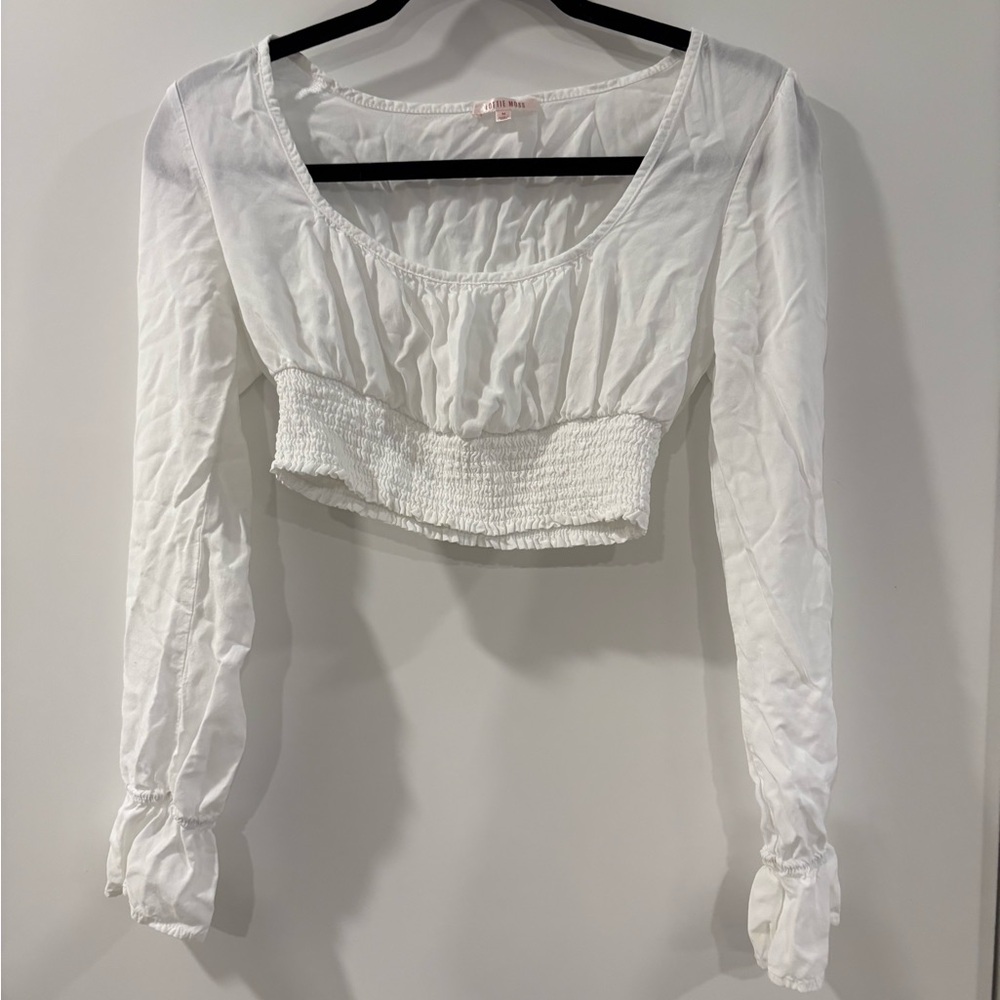 Elegant White Smocked Blouse